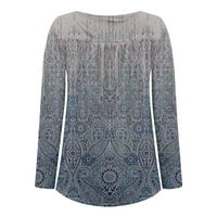Bluze za žene Dressy Ležerne prilike dugih rukava za žene Fall Bluuses Dugme Down Graphic Print casual
