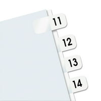 Redi-oznaka Side-Mount-Stick plastični plastični indikatori br. 11-20, 1in, bijeli, 104 paket