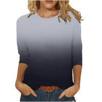 Funicet ženske majice rukava O-izrez gradijentni tiskani casual labavi majice na vrhu majica