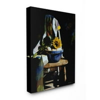 Stupell Industries Sunflower Country Chair Dark Still Life Painting Design by Heide Presse, 30 40