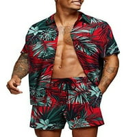 Muška odjeća za košulju sa cvjetnim printom kratki rukavi i šorc Outfit Set ljetna odjeća za odmor