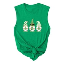 CETHRIO ST PATRICKS Dnevne košulje za žene - St. Day Print Rezervoar za odrasle djevojke Ljetna plaža