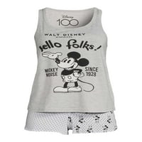 Disney Mickey Mouse ženski i ženski Plus kratki set pidžama, 2 komada