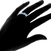 Plavi Opal CZ 18KT bijeli pozlaćeni prsten