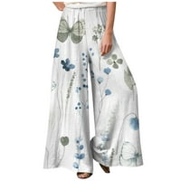 Hanas ljetne ženske Casual pantalone sa širokim nogama, modni Print prozračne Ležerne labave hlače visokog