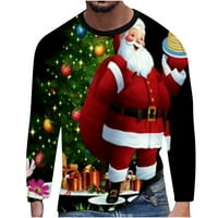 Zunfeo Muška Casual T Shirt-dugi rukav modni labavi vrhovi pulover Crew Neck štampani Leisure Top Tops