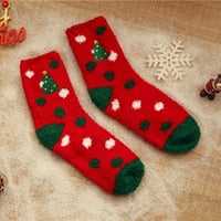 Čarape čarape udobne slatke toplo štampane Božićne ženske čarape domaće čarape Crvene