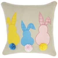 Nourison Home Za Odmor Bunny Tails Višebojni Dekorativni Jastuk Za Bacanje 18 18