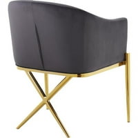 Meridian namještaj Moderna 19.5 h baršunasta stolica za trpezariju u sivom zlatu