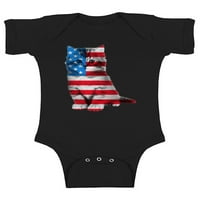 Awkward Styles Baby USA zastava Cat Graphic Baby kratki rukav Bodysuit Tops slatka 4. srpnja Poklon AMERIC