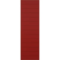 Ekena Millwork 15 W 72 H True Fit PVC horizontalna letvica modernog stila fiksne kapke za montiranje, Vatro Crvena