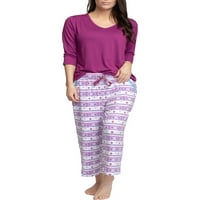 Muk Luks ženski Set Kapri pidžame, 2 komada