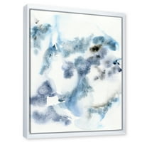 Sažetak oblaka Tamno plava boja III uokvirena farbanje platno Art Print