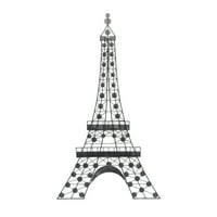 Decmode Crni metalni 3D žica Eiffelov toranjski zid s kristalnim ukrasima