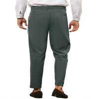 Lars Amadeus muške kontrastne boje ravne prednje pantalone sa prugama