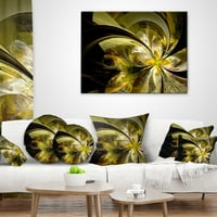 Designart svijetli Zlatni fraktalni dizajn cvijeta - cvjetni jastuk-18x18