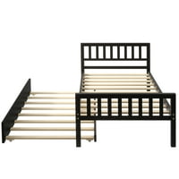 Aukfa krevet sa dvostrukom platformom sa pendrekom za djecu - drveni okvir kreveta-Espresso