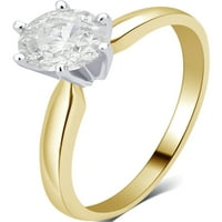 Carat T.W. Okrugli dijamant 14k žuti zlatni pasijans zaručnički prsten