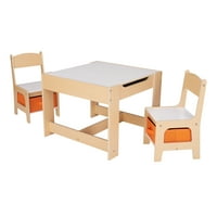 Senda Dečiji drveni spremište i stolice, prirodne boje, melamine, komad