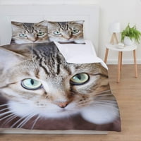3D Cat tiskani prekrivač pokrivača sa jastukom sa modnim poklopcem posteljine Poklopac od poliestera,