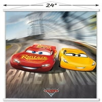 Disney Pixar automobili - utrka za osvajanje zidnog postera sa magnetnim okvirom, 22.375 34
