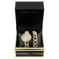 Kendall + Kylie ženski Wacth zlatni i kristalni lanac i set narukvica