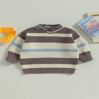 Arvbitana Toddler Baby Girl Boy pleteni džemper Dugi rukav prugasti pulover Tops Ležerna topla trikotaža