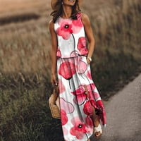 Ljetne haljine za ženske ženske haljine bez rukava za sunce boho haljine cvjetne haljine plaže haljine
