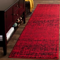 Adirondack Kiersten Sažetak izblijedjeli ručni tepih, crvena crna, 2'6 16 '