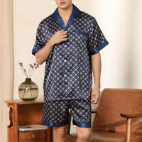 Loopsun pidžama Set za muškarce solidan Casual dugmad sa zatvaračem sa kratkim rukavima set pidžama kratkih
