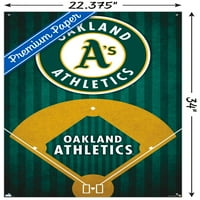 Oakland Athletics - Logo zidni Poster sa iglama, 22.375 34