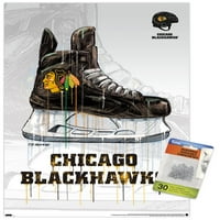 Chicago Blackhawks - zidni poster za klizanje sa pućim, 14.725 22.375
