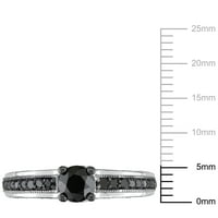 1- Carat T.W. Black and White Diamond 10k bijeli zaručni prsten