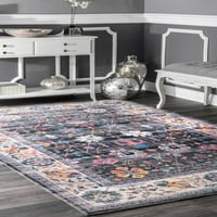 nuLOOM Classic Tinted Floral Area Rug, 8' 10 12', plava