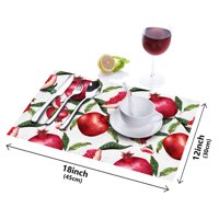 4 voća crvena šipak kuhinja kuhinja placemat set coaster trpezarijski stol prostirke pamučna posteljina