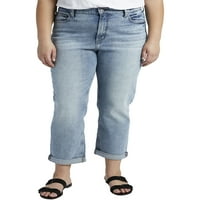 Silver Jeans Co. Ženske Plus Size '90s Boyfriend visoke traperice za tanke noge veličine struka 12-24