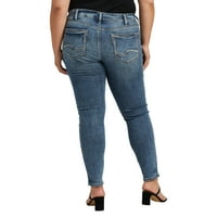 Srebrna Jeans Co. Plus Veličina Suki Srednji uspon Skinny Traperice Struine Veličine 12-24