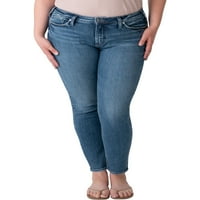 Srebrne Jeans Co. Ženska plus veličina najtraženiji Mid Rite mršavice