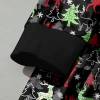 Yuelianxi Božićna porodična pidžama Muška Sretna Božićna porodična Odjeća s muškom kapuljačom s patentnim