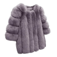 Ženske plus veličine kaputi i jakne jesen zimski kaputi kratki fau topli krzneni dugi rukav odjeća ženske