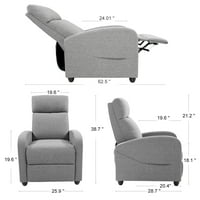 Yangming Recliner stolica jednostruka kauč sa nogom i masažom, sivom bojom