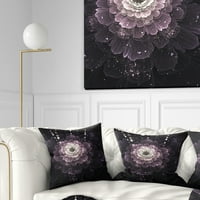 Dizajdrani crni cvijet sa srebrnim detaljima - cvjetni jastuk za bacanje - 18x18