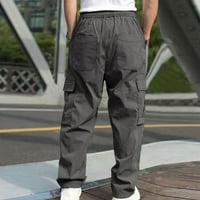 Cleance za hlače za muškarce muške teretne pantalone Slim Multi džepne ravne pantalone na otvorenom sportove