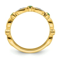 Stackable Expressions Karatna laboratorija od žutog zlata stvorila je smaragdni i dijamantski prsten