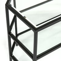 Južna preduzeća Matte Black Kane Metal Glass Corner-fakultativni TV postolje za televizore do 37