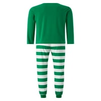 Gureui Matching Family Božić Sleepwear pidžama Set, karirani Santa Claus štampani dugi rukavi + elastična
