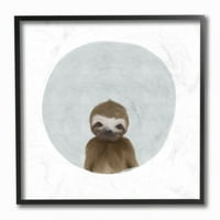 Dječja prostorija Stupell Baby Sloth životinja Dječja slika Framed Giclee Tekurisana umjetnost Leah Straatsma