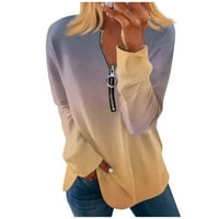 Feterrnal ženski patentni zatvarač na vrhu vrhove pamučnih bluza Ležerne modne majice vrhovi ženskih ležernih