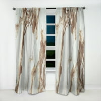 Designart' Close Up Natural Ony Texture ' Mid-Century Modern Curtain Panel