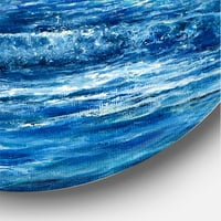 PromenArtirt 'Sunrise Glow na okeanskom valovima II' nautički i obalni krug Metalna zida - Disk od 11